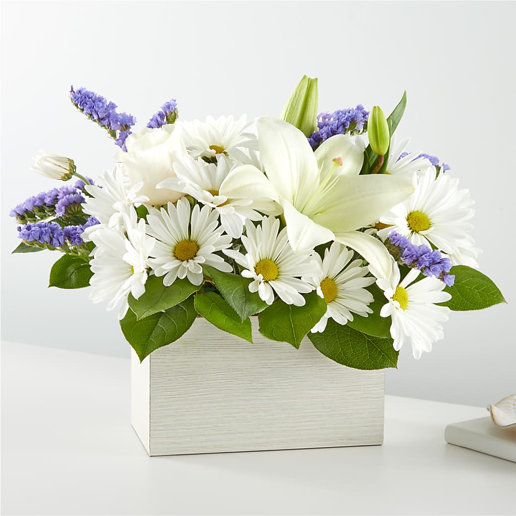 Beyond Blue Box Bouquet – MAYA'S FLOWER SHOP, Carmichael CA