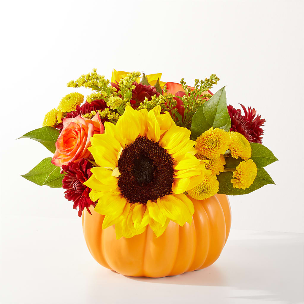 Golden Gourd Pumpkin Bouquet – MAYA'S FLOWER SHOP, Carmichael CA