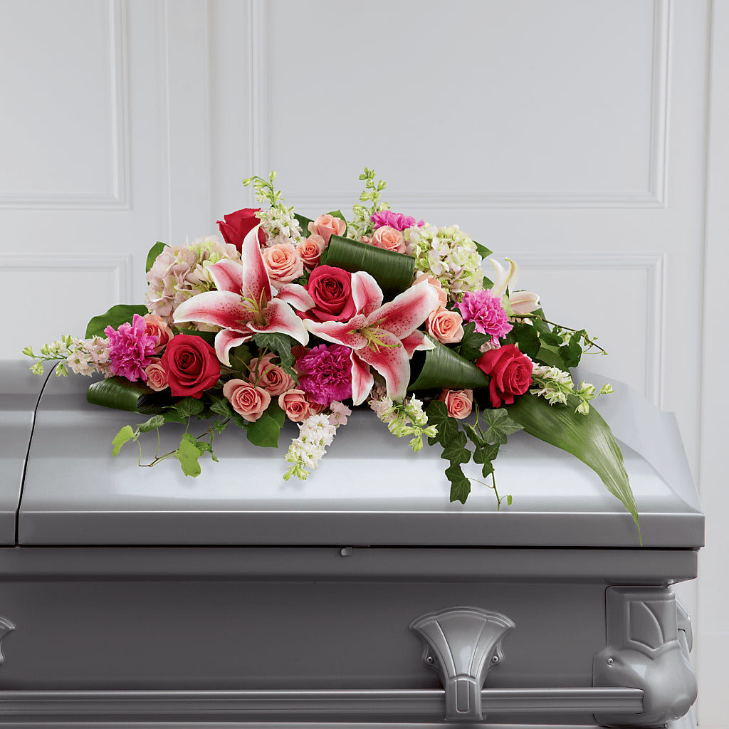 Splendid Grace Casket Spray – MAYA'S FLOWER SHOP, Carmichael CA