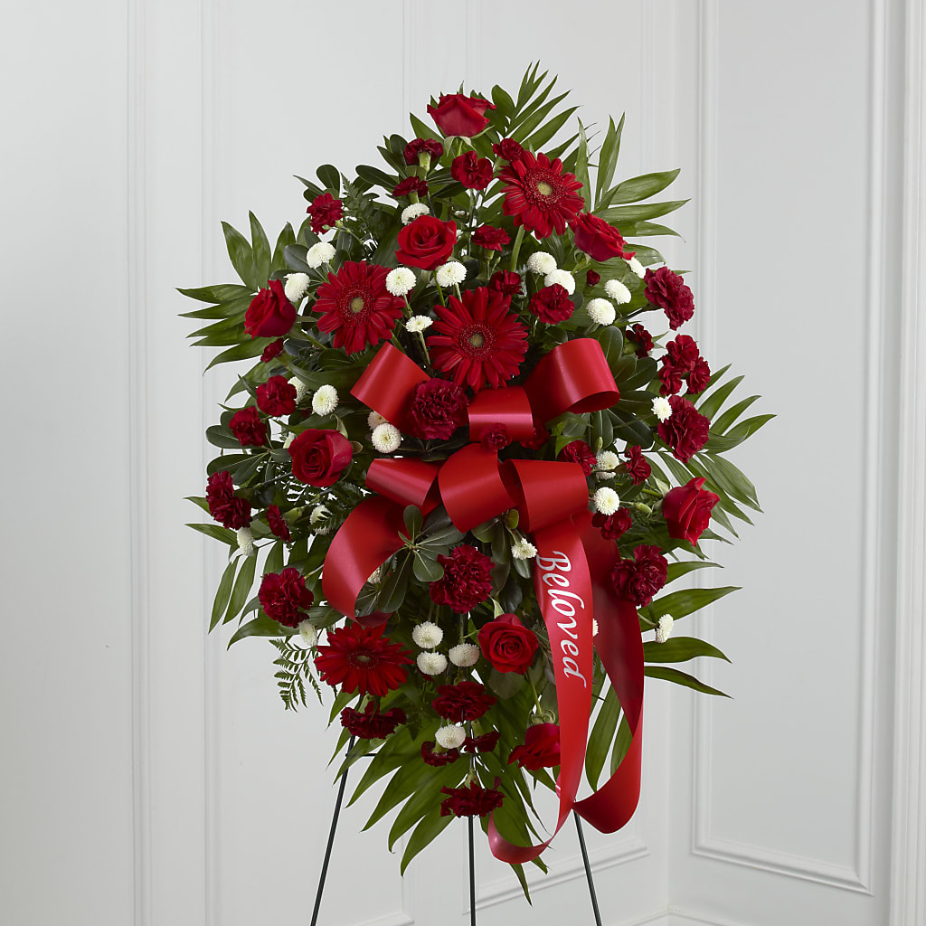 Treasured Memories Standing Spray – MAYA'S FLOWER SHOP, Carmichael CA