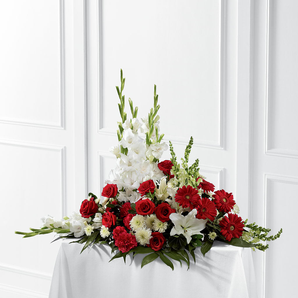Crimson & White Arrangement – MAYA'S FLOWER SHOP, Carmichael CA