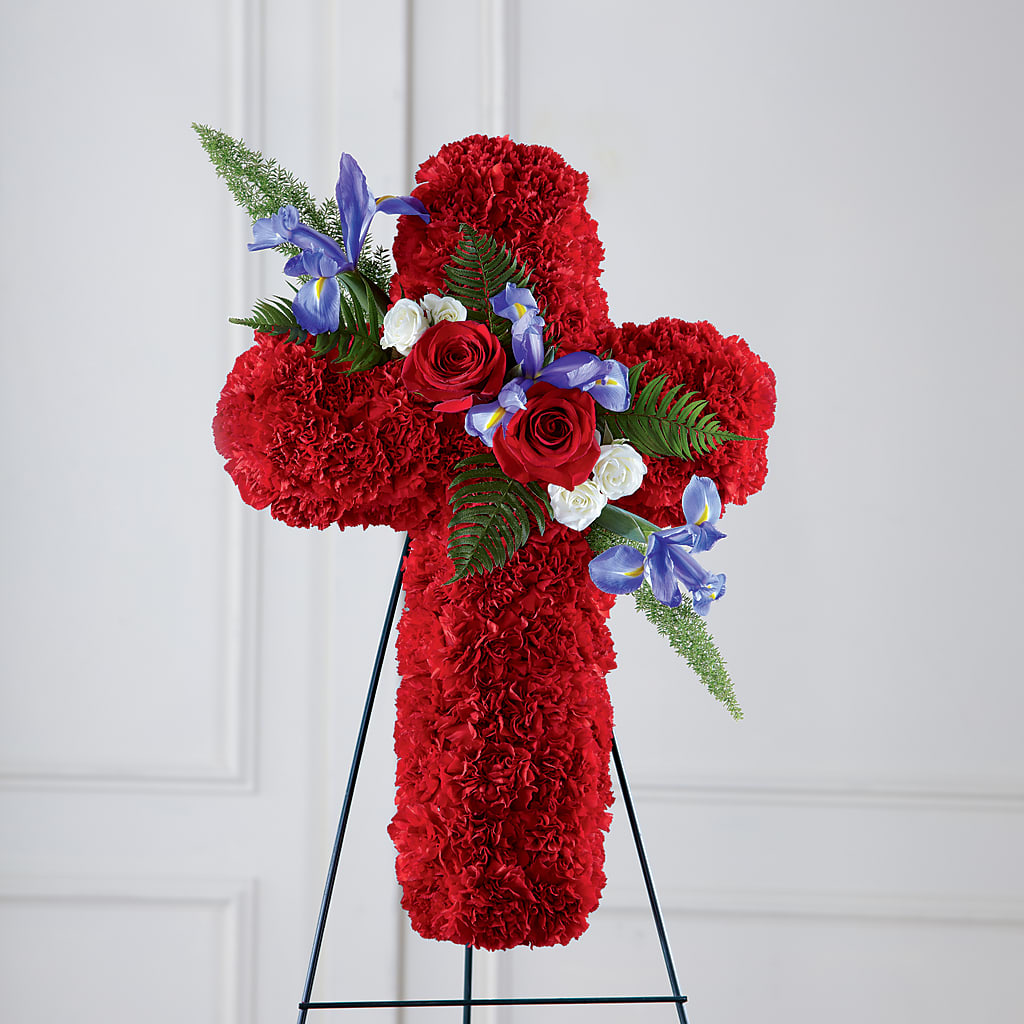 Faithful Hero Floral Cross – MAYA'S FLOWER SHOP, Carmichael CA