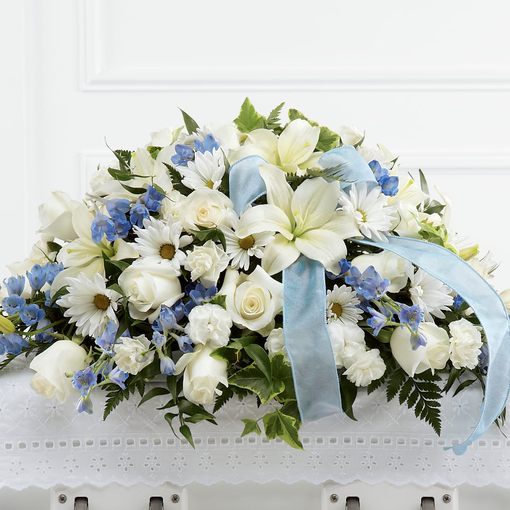 Tender Treasure Casket Spray – MAYA'S FLOWER SHOP, Carmichael CA