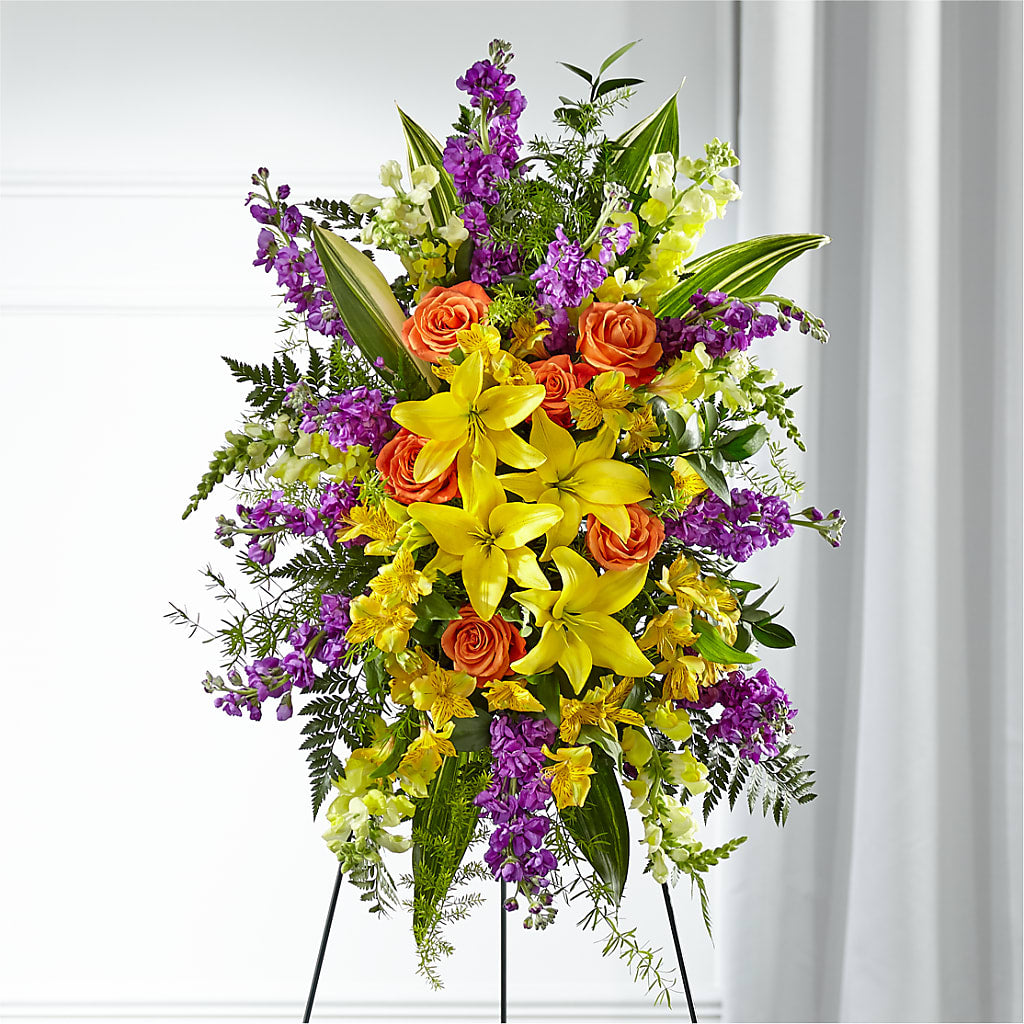 Thoughtful Prayers Standing Spray – MAYA'S FLOWER SHOP, Carmichael CA