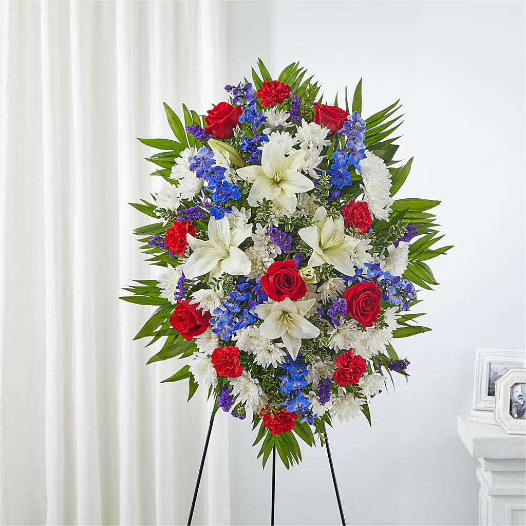 Cherished Service Standing Spray – MAYA'S FLOWER SHOP, Carmichael CA