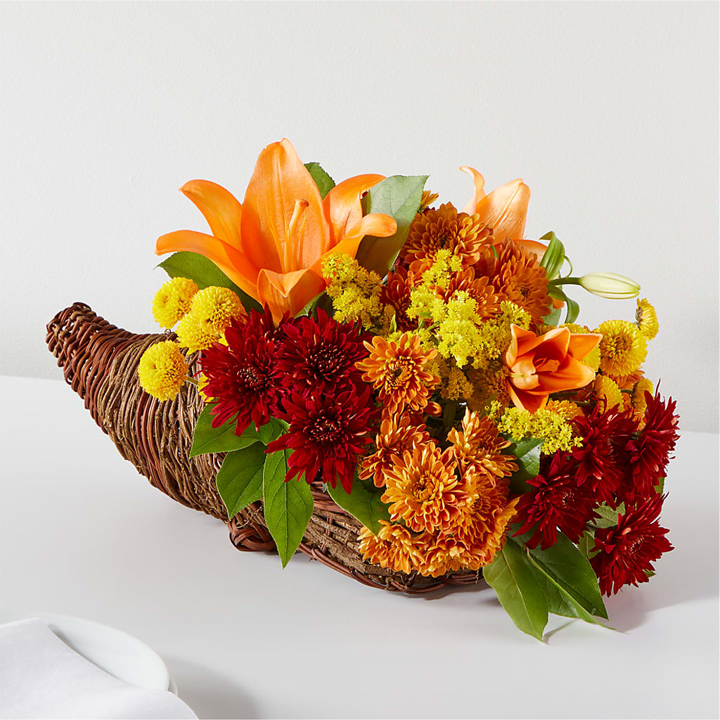 Bouquet of Blessings Cornucopia – MAYA'S FLOWER SHOP, Carmichael CA