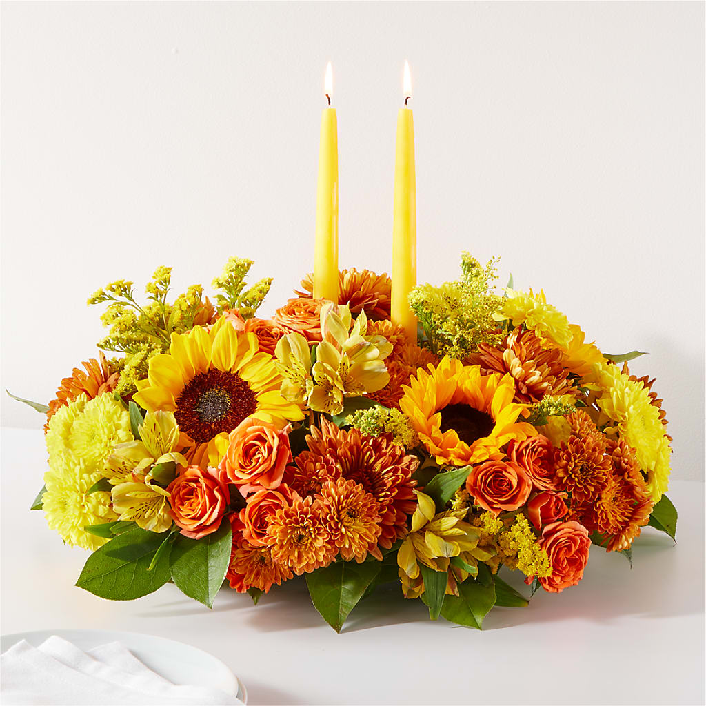 Autumn Harmony Centerpiece – MAYA'S FLOWER SHOP, Carmichael CA