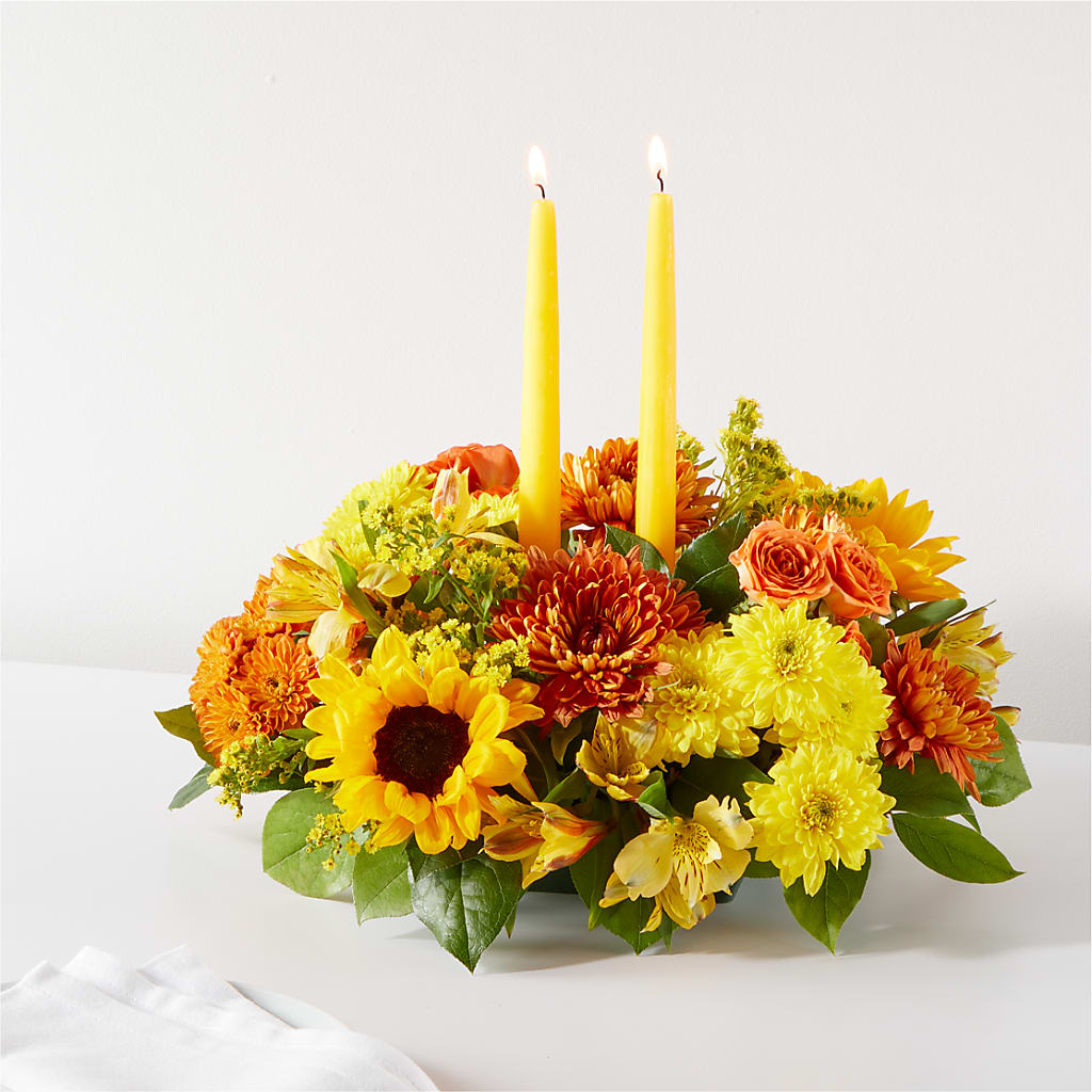 Autumn Harmony Centerpiece – MAYA'S FLOWER SHOP, Carmichael CA