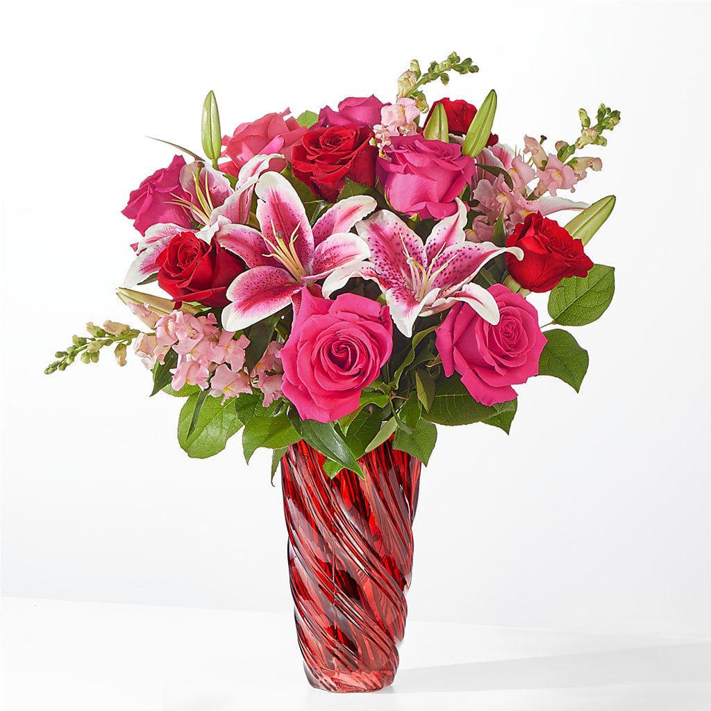 Always You Bouquet with Luxe Swirl Vase – MAYA'S FLOWER SHOP, Carmichael CA