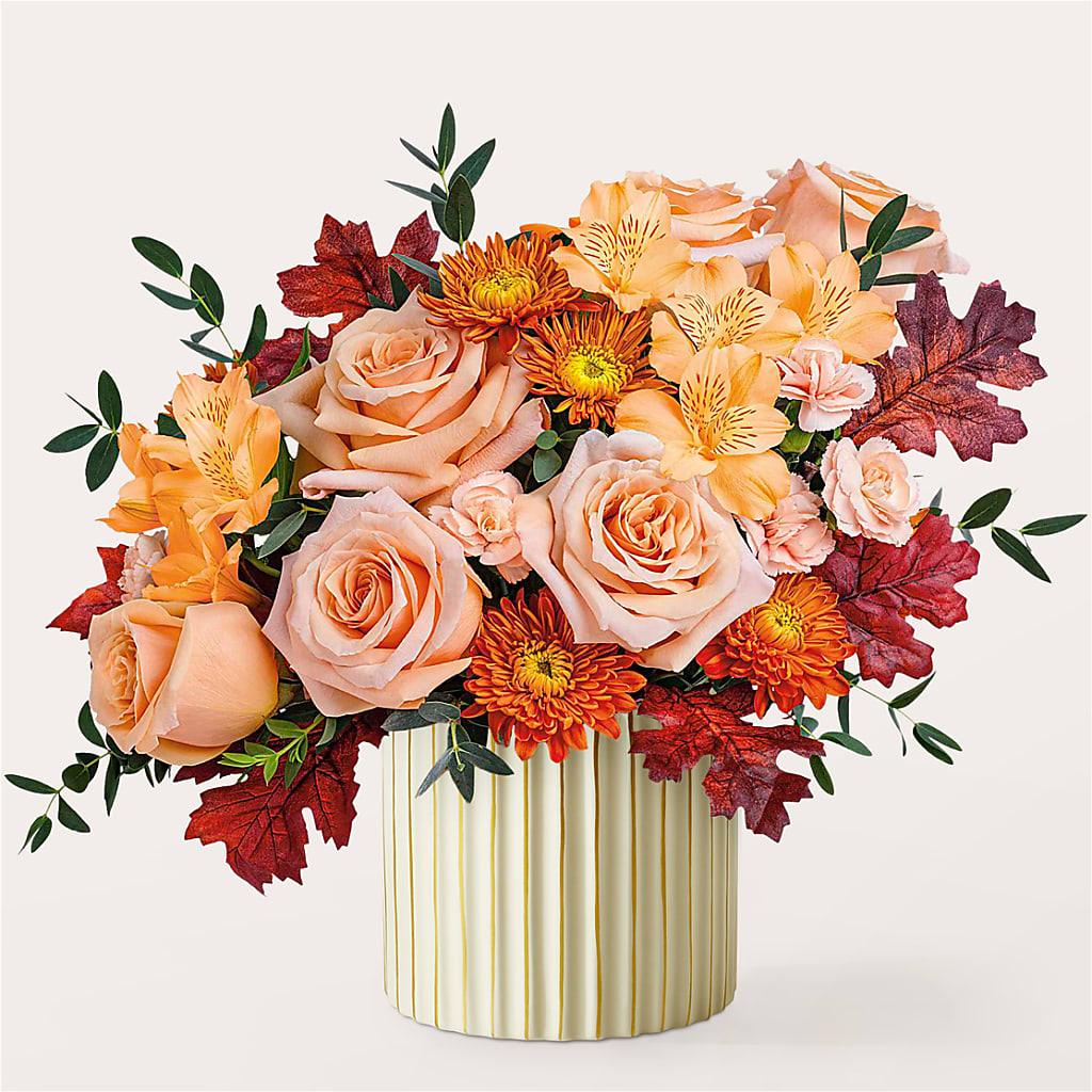 Spiced Latte Bouquet with Ivory Vase – MAYA'S FLOWER SHOP, Carmichael CA