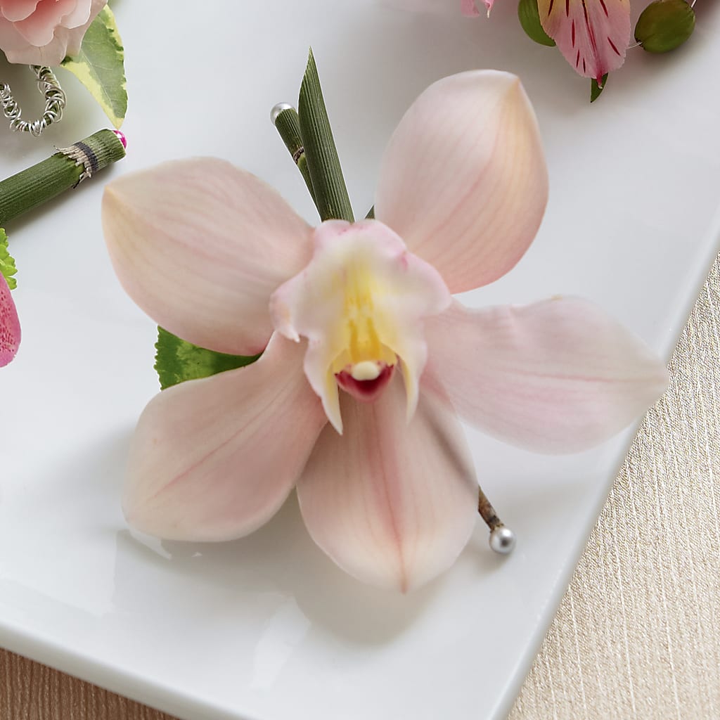 Pink Cymbidium Boutonniere – MAYA'S FLOWER SHOP, Carmichael CA