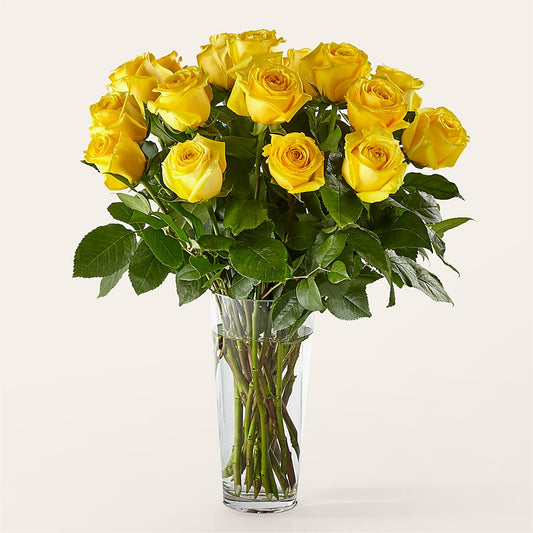 Long Stem Yellow Rose Bouquet – MAYA'S FLOWER SHOP, Carmichael CA