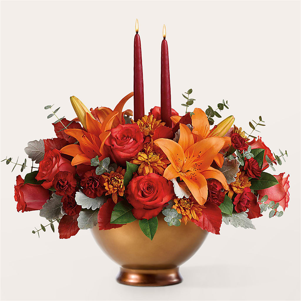 Fruits of Fall Centerpiece – MAYA'S FLOWER SHOP, Carmichael CA