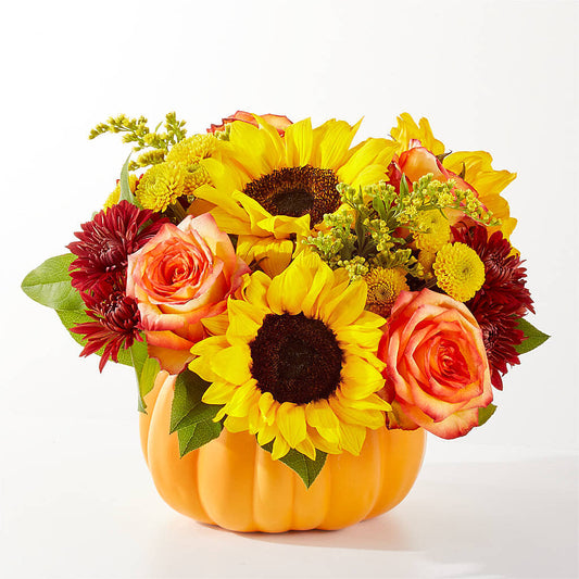 Golden Gourd Pumpkin Bouquet – MAYA'S FLOWER SHOP, Carmichael CA