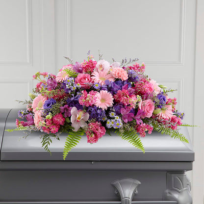 Glorious Garden Casket Spray – MAYA'S FLOWER SHOP, Carmichael CA