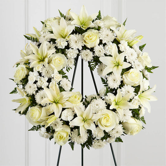 Treasured Tribute Wreath – MAYA'S FLOWER SHOP, Carmichael CA