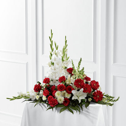 Crimson & White Arrangement – MAYA'S FLOWER SHOP, Carmichael CA