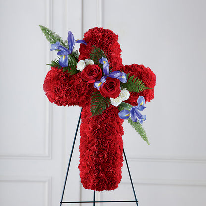 Faithful Hero Floral Cross – MAYA'S FLOWER SHOP, Carmichael CA