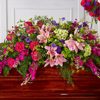 Radiant Tribute Casket Spray – MAYA'S FLOWER SHOP, Carmichael CA