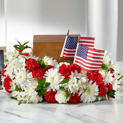 Spirit of Patriotism Cremation Adornment – MAYA'S FLOWER SHOP, Carmichael CA