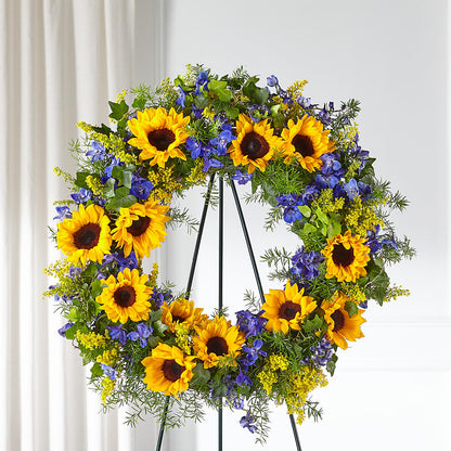 Bright Rays Wreath – MAYA'S FLOWER SHOP, Carmichael CA