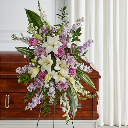 Grateful Hearts Standing Spray – MAYA'S FLOWER SHOP, Carmichael CA