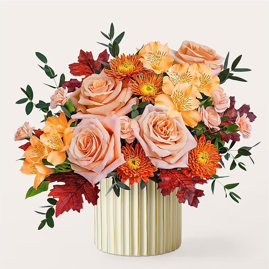 Spiced Latte Bouquet with Ivory Vase – MAYA'S FLOWER SHOP, Carmichael CA