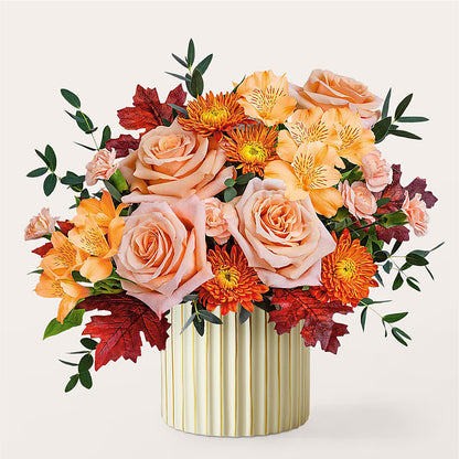 Spiced Latte Bouquet with Ivory Vase – MAYA'S FLOWER SHOP, Carmichael CA