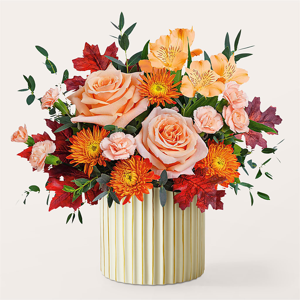 Spiced Latte Bouquet with Ivory Vase – MAYA'S FLOWER SHOP, Carmichael CA