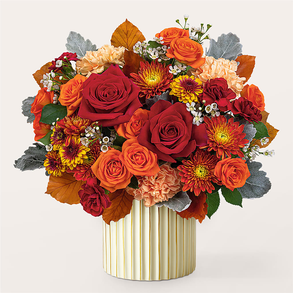 Merlot Bouquet with Ivory Vase – MAYA'S FLOWER SHOP, Carmichael CA