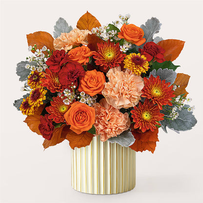 Merlot Bouquet with Ivory Vase – MAYA'S FLOWER SHOP, Carmichael CA