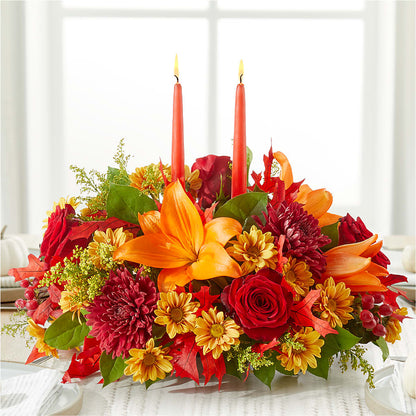 Autumn's Embrace Centerpiece – MAYA'S FLOWER SHOP, Carmichael CA