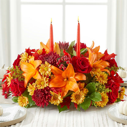 Autumn's Embrace Centerpiece – MAYA'S FLOWER SHOP, Carmichael CA
