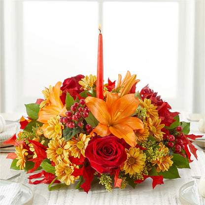 Autumn's Embrace Centerpiece – MAYA'S FLOWER SHOP, Carmichael CA