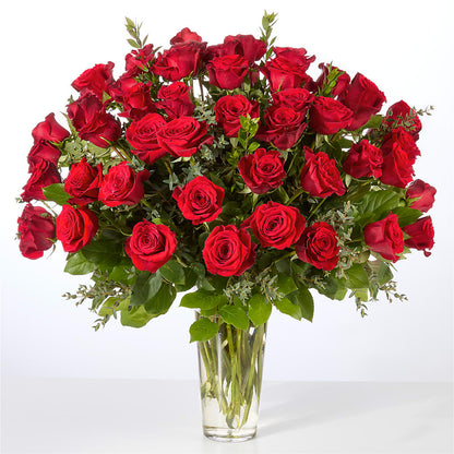 Forever Yours Fifty Stem Red Rose Bouquet – MAYA'S FLOWER SHOP, Carmichael CA